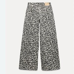 Zara (8) Wide Leg Animal Print Jeans